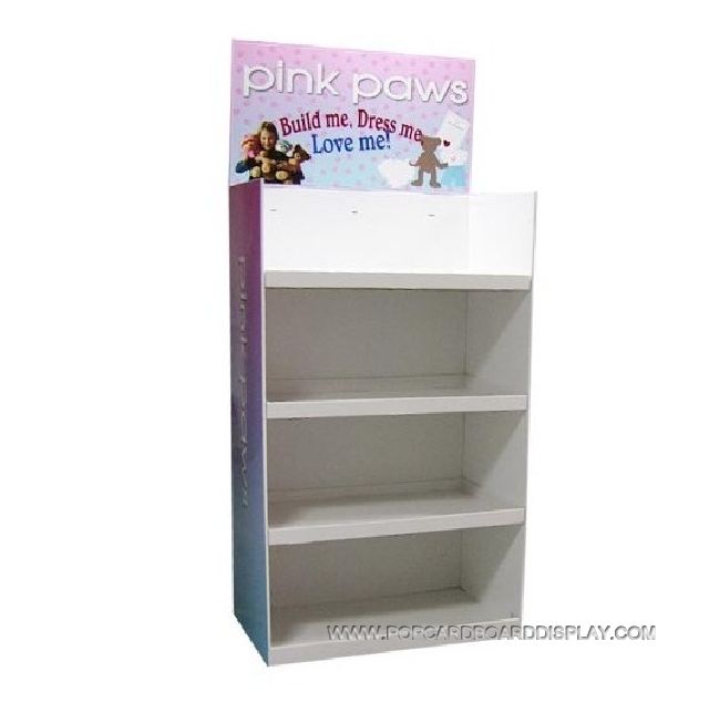 children toy 3-tiers cardboard floor display stand