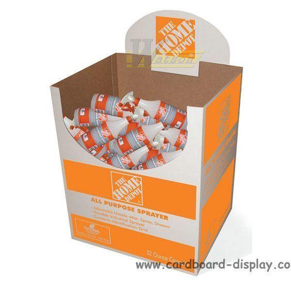 Cardboard display dump bin for sprayer