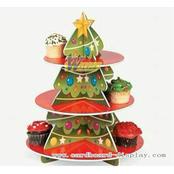 Christmas tree cardboard cupcake stand for Christmas day