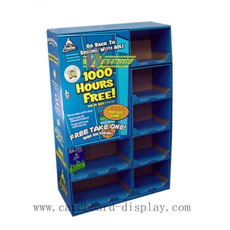 Corrugated cardboard compartment shelf display stand