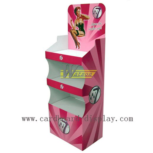 floor advertising cardboard tray display stand for cosmetics