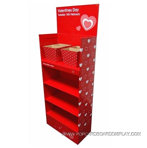  4 tiers corrugated paper display stand 