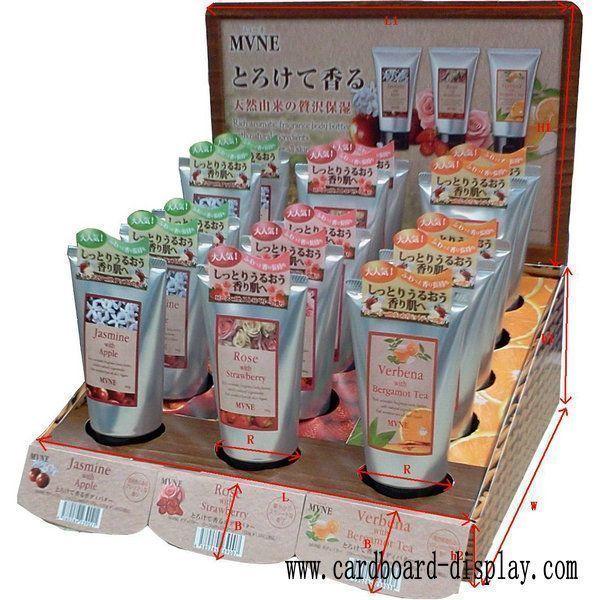 Skin cream corrugated counter top display