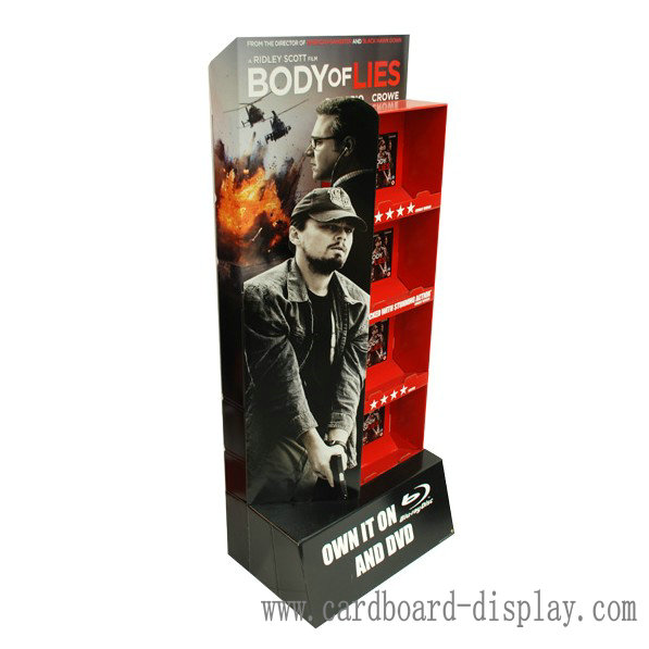 DVD Advertising Cardboard display Rack for Promotion