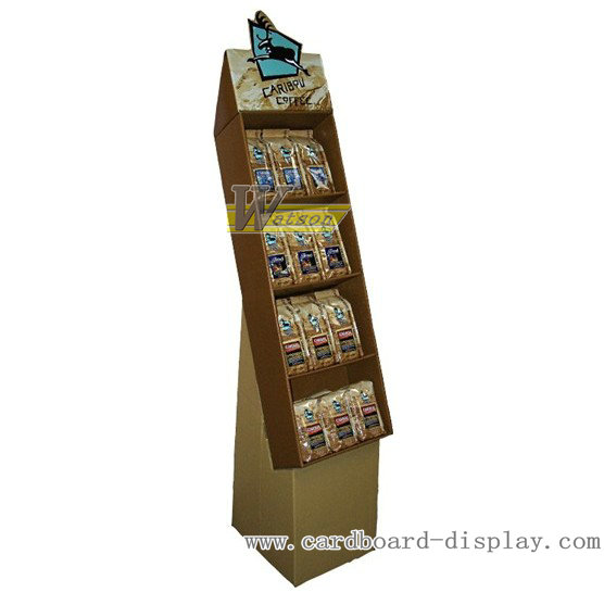 Coffee products Compartment Cardboard Display Rack