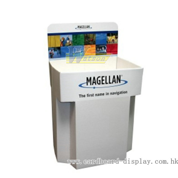 promotion blue cardboard dump bin