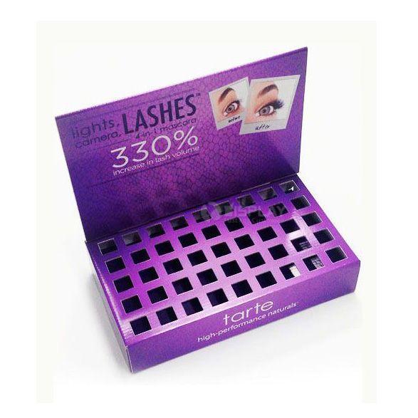 custom design carton paperboard table display with hole structure for eye lashes 