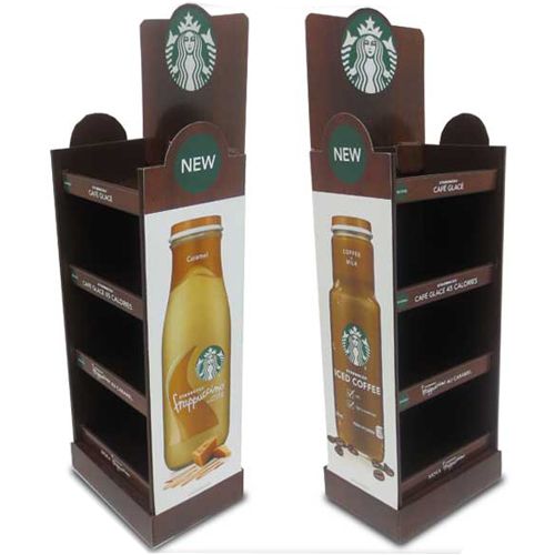 Retail Promotion Cardboard Floor Display Stand For Coffee Displays Rack Corrugated