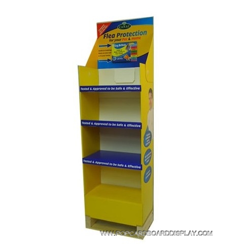 4-tiers corrugated paper upright floor display stand