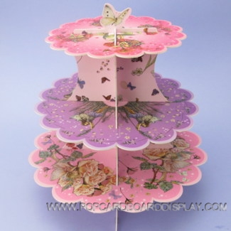 3 tiers flower fairies cardboard pretty cake stand