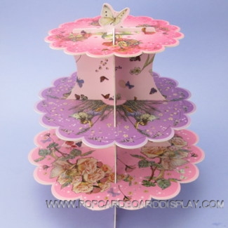  3 tiers flower fairies cardboard pretty cake stand 