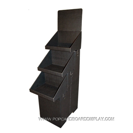 cardboard tray floor 3-tiers display rack