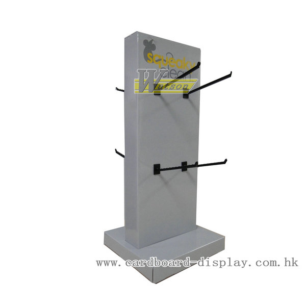 Gift corrugated paper counter display rack with hook