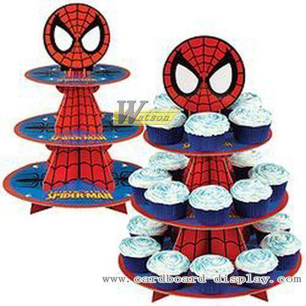 Spider looking cardboard cupcake display stand for party celebration