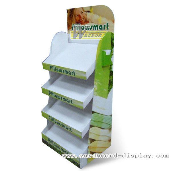 Cardboard ladder display stand for pillow or bed products