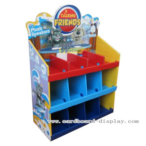 Cardboard compartment counter display stand for toys
