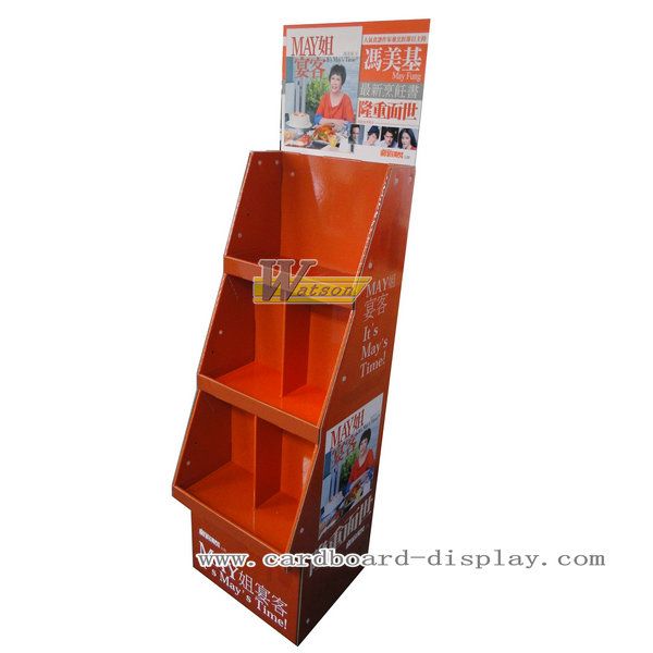 Cardboard Floor Display Stand For Book Promotion Displays Rack Corrugated Retail