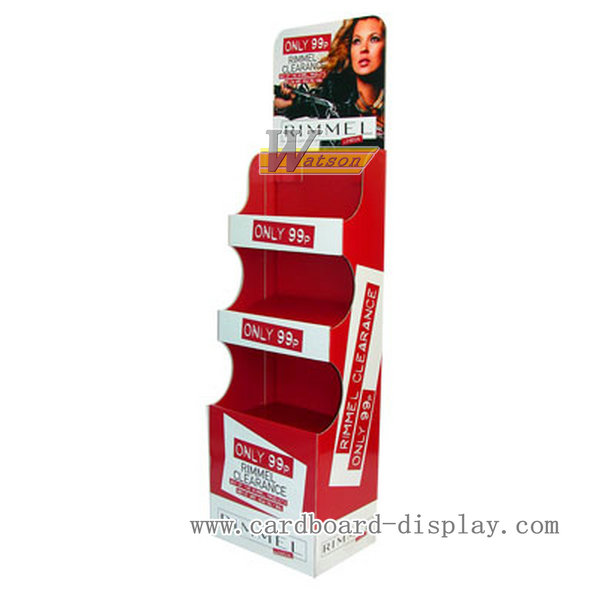 Cardboard tiers floor display stand for hair color products