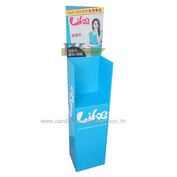 Corrugated cardboard magazine display stand