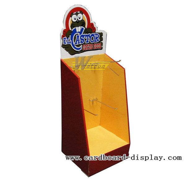  Corrugated cardboard display hook stand for toys promotion 