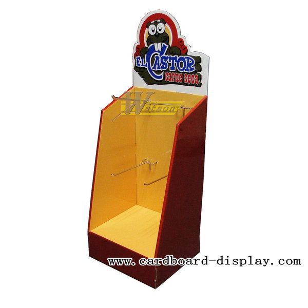 Corrugated cardboard display hook stand for toys promotion