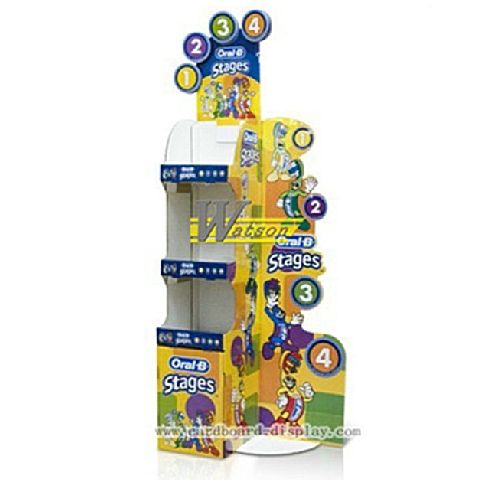 3 tier Cardboard display for toothbrush