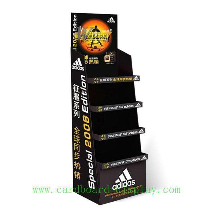 Promotional Cardboard 4 Tiers Display Rack for commodities
