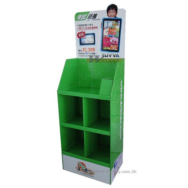 Corrugated compartment display racks for children's books