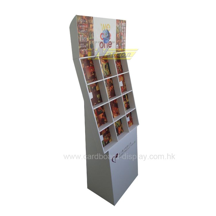 Cardboard floor compartment display for CD/DVDs